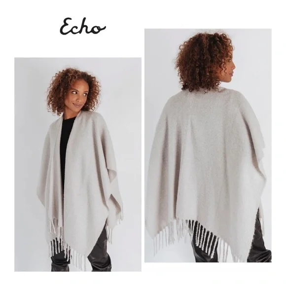 Echo New York Solid Boucle Ruana - Teak